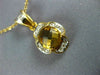 ESTATE LARGE 2.06CT DIAMOND & AAA YELLOW TOPAZ 14KT 2 TONE GOLD 3D PENDANT #489