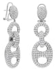 LARGE 7.6CT DIAMOND 14KT WHITE GOLD 3D ROUND & OVAL LOVE KNOT HANGING EARRINGS