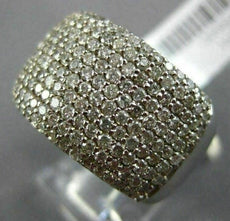 ESTATE LARGE 2.0CT DIAMOND 14K WHITE GOLD 3D PAVE SEMI ETERNITY ANNIVERSARY RING