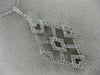 ESTATE LARGE .60CT DIAMOND 18KT WHITE GOLD 3D GEOMETRIC OPEN FILIGREE PENDANT