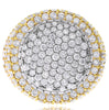 EXTRA LARGE 9.31CT DIAMOND 14KT 2 TONE GOLD ROUND PAVE CIRCULAR UNISEX FUN RING