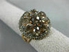 ESTATE 7.33CT CHOCOLATE FANCY DIAMOND & SMOKY TOPAZ 14KT ROSE GOLD FLOWER RING