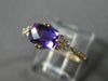 ESTATE 1.04CT DIAMOND & AAA AMETHYST 14KT ROSE GOLD 3D CLUSTER RECTANGULAR RING