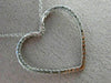 ESTATE .28CT DIAMOND 14K WHITE GOLD 3D OPEN HEART ETERNITY LOVE PENDANT W/ CHAIN