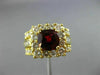 LARGE 4.1CT ROUND & BAGUETTE DIAMOND & RUBY 18K YELLOW GOLD HALO ENGAGEMENT RING