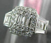 WIDE 1.0CT ROUND & BAGUETTE DIAMOND 18KT WHITE GOLD HALO LUCIDA ENGAGEMENT RING
