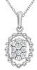 .18CT DIAMOND 14K WHITE GOLD 3D ROUND CLUSTER OVAL FILIGREE FUN FLOATING PENDANT