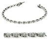 ESTATE 3.0CT DIAMOND 14KT WHITE GOLD ROUND CHANNEL MATTE & SHINY TENNIS BRACELET