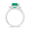LARGE 2.97CT DIAMOND & AAA EMERALD PLATINUM EMERALD CUT 3 STONE ENGAGEMENT RING