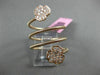 ESTATE WIDE .40CT DIAMOND 14KT ROSE GOLD 3D 3 CLOVER FLOWER FLEXIBLE LOVE RING