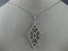 ESTATE LARGE .60CT DIAMOND 18KT WHITE GOLD 3D GEOMETRIC OPEN FILIGREE PENDANT