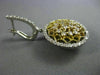 ESTATE LARGE 2.26CT DIAMOND 14K 2 TONE GOLD FLOWER LEVER BACK HANGING EARRINGS