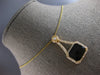 LARGE 7.39CT DIAMOND & AAA SMOKY TOPAZ 14KT YELLOW GOLD CUSHION & ROUND PENDANT