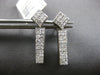 1.0CT DIAMOND 14K WHITE GOLD PRINCESS INVISIBLE GEOMETRICAL BAR HANGING EARRINGS