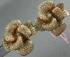 ESTATE LARGE 2.51CT DIAMOND 18KT ROSE GOLD 3D HANDCRATED FLOWER CLIP ON EARRINGS
