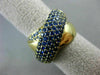 ESTATE LARGE 2.31CT AAA SAPPHIRE & TANZANITE 14K YELLOW GOLD 3D CRISS CROSS RING