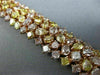 ESTATE LARGE 24.03CT MULTI COLOR DIAMOND 18KT ROSE GOLD CLUSTER TENNIS BRACELET