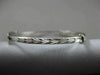 ESTATE 14KT WHITE GOLD FLEXIBLE ENGRAVABLE DIAMOND CUT HEART BABY BANGLE #25293