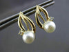 ANTIQUE DIAMOND & AAA SOUTH SEA PEARL 14K YELLOW GOLD 3D HANGING EARRINGS #24402