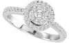 ESTATE 0.5CT DIAMOND 14KT WHITE GOLD 3D CLASSIC ROUND CLUSTER SEMI ETERNITY RING