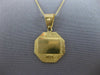 ESTATE 14KT YELLOW GOLD 3D HEXAGON HEALTH GUARD ENGRAVEABLE CHARM PENDANT #25079