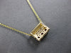 SMALL .37CT DIAMOND & AAA RUBY 14KT YELLOW GOLD 3D SQUARE FUN FLOATING PENDANT