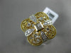 ESTATE WIDE .35CT ROUND & PRINCESS DIAMOND 14K YELLOW GOLD 3D OPEN FILIGREE RING