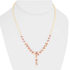 2.71CT DIAMOND & AAA RUBY 14KT YELLOW GOLD 3D MULTI LEAF FLORAL TENNIS NECKLACE