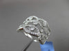 ESTATE WIDE 1.0CT DIAMOND 14KT WHITE GOLD ETOILE WAVE FUN COCKTAIL RING F/G VS