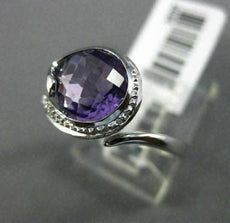 ESTATE 2.05CT DIAMOND & AAA EXTRA FACET AMETHYST 14KT WHITE GOLD SWIRL LOVE RING