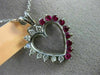 ESTATE .90CT DIAMOND & AAA RUBY 14KT WHITE GOLD OPEN HEART LOVE FLOATING PENDANT