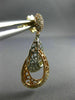 ESTATE LARGE 1.50CT DIAMOND 14K TRI COLOR GOLD 3D FILIGREE DROP HANGING EARRINGS