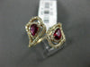ESTATE .87CT DIAMOND & AAA RUBY 14K ROSE GOLD PEAR SHAPE FLOWER CRISS CROSS RING