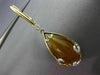 ESTATE 9.69CT DIAMOND & ORANGE AGATE 14K YELLOW GOLD PEAR SHAPE HANGING EARRINGS