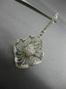 ESTATE LARGE 1.08CT DIAMOND 14K WHITE GOLD FLOWER OPEN FILIGREE HANGING EARRINGS