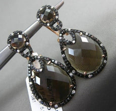 ESTATE LARGE 1.14CT DIAMOND & TOPAZ 14KT ROSE GOLD MULTI SHAPE CLIP ON EARRINGS