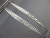 ESTATE LARGE 1.19CT DIAMOND 18KT WHITE GOLD 3D ELONGATED BAR HANGING EARRINGS