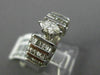 ESTATE WIDE 1.35CT MARQUISE & BAGUETTE DIAMOND 14K WHITE GOLD 3D ENGAGEMENT RING