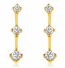ESTATE .50CT DIAMOND 14KT YELLOW GOLD CLASSIC 3 STONE JOURNEY HANGING EARRINGS