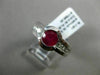 ESTATE WIDE 1.64CT DIAMOND & RUBY PLATINUM SEMI BEZEL SOLITAIRE ENGAGEMENT RING
