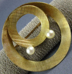 ANTIQUE LARGE AAA PEARL 14KT YELLOW GOLD 3D CLASSIC HAPPY FACE BROOCH PIN #1667