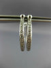 ESTATE .46CT DIAMOND 14K WHITE GOLD CLASSIC 3D INSIDE OUTSIDE HOOP EARRINGS 1440