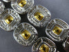 EXTRA LARGE 51.47CT WHITE & CANARY DIAMOND 18KT 2 TONE GOLD DOUBLE HALO NECKLACE