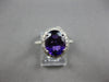 LARGE 3.89CT DIAMOND & AAA AMETHYST 14KT WHITE GOLD OVAL & ROUND ENGAGEMENT RING