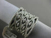ESTATE WIDE 1.03CT DIAMOND 14KT WHITE GOLD MULTI ROW OPEN FILIGREE COCKTAIL RING