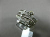 ESTATE WIDE .40CT ROUND DIAMOND 14KT WHITE GOLD MULTI ROW PAVE ETOILE FUN RING
