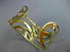 ESTATE LARGE 1.55CT DIAMOND 14K YELLOW GOLD 3D MULTI WAVE FLOWER BANGLE BRACELET