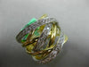 ESTATE EXTRA LARGE 1.11CT DIAMOND 18KT 2 TONE GOLD CRISS CROSS ANNIVERSARY RING