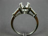WIDE .65CT DIAMOND PLATINUM ROUND & BAGUETTE SEMI MOUNT ENGAGEMENT RING #18678