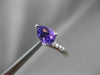 ESTATE 1.34CT DIAMOND & AAA AMETHYST 18K WHITE GOLD TEAR DROP LEVERBACK EARRINGS